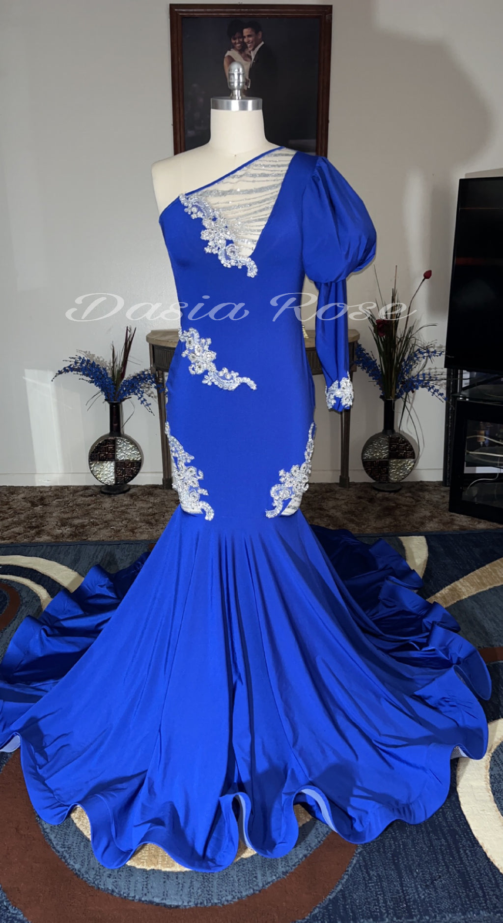 Royal blue prom gown